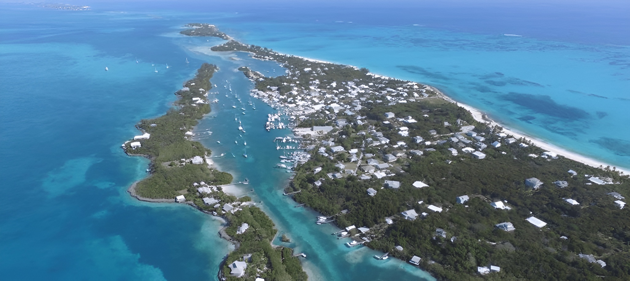 Aerial view over the coast
